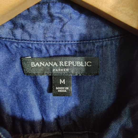 BANANA REPUBLIC Women's Parker Blue Long Sleeve Button Up Collared Shirt M - Picture 6 of 12